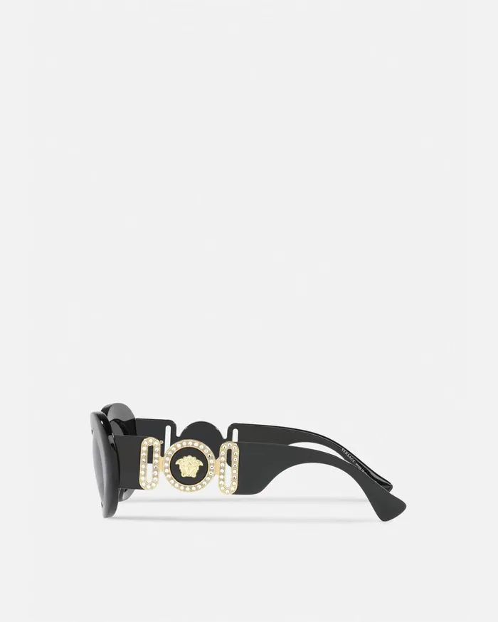 Versace Sunglasses Women Medusa Biggie Oval Sunglasses Blackgold