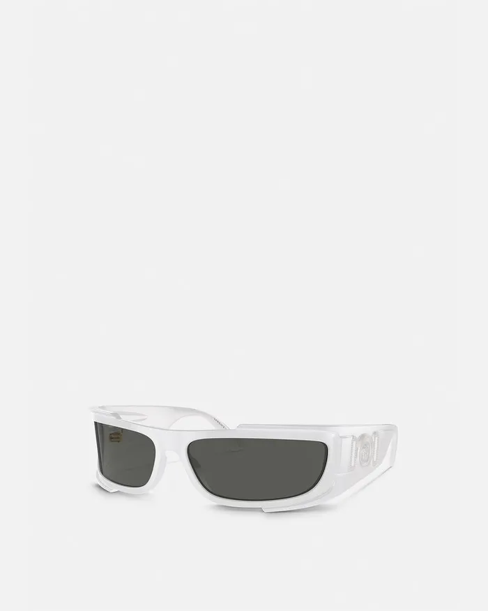 Versace Sunglasses Women Medusa Biggie Shield Sunglasses Havana