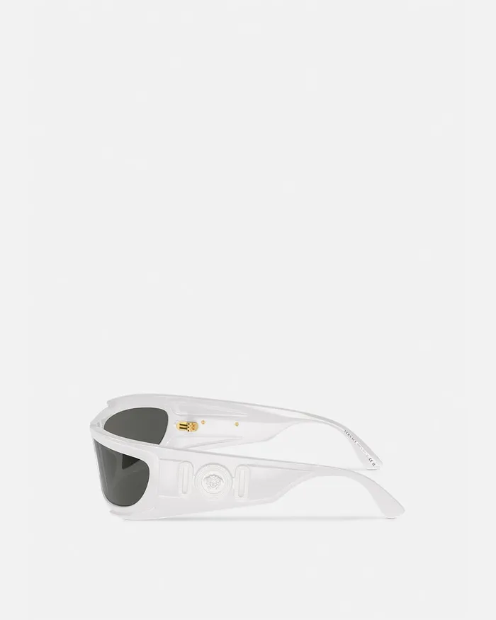 Versace Sunglasses Women Medusa Biggie Shield Sunglasses Havana