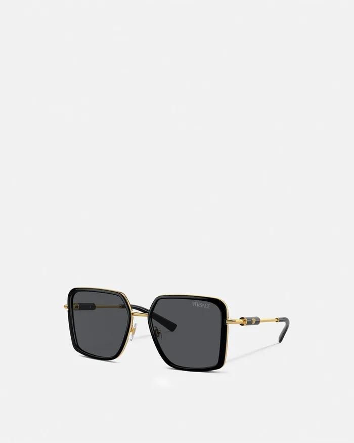 Versace Sunglasses Women Medusa Roller Squared Sunglasses Blackgold