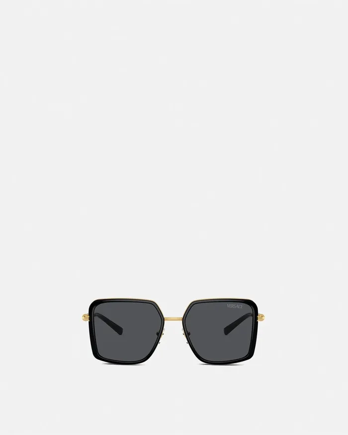 Versace Sunglasses Women Medusa Roller Squared Sunglasses Blackgold