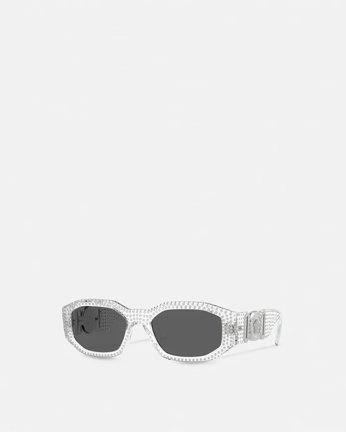 Versace Sunglasses WomenMen Crystal Medusa Biggie Sunglasses Transparent