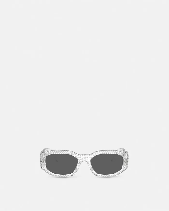 Versace Sunglasses WomenMen Crystal Medusa Biggie Sunglasses Transparent