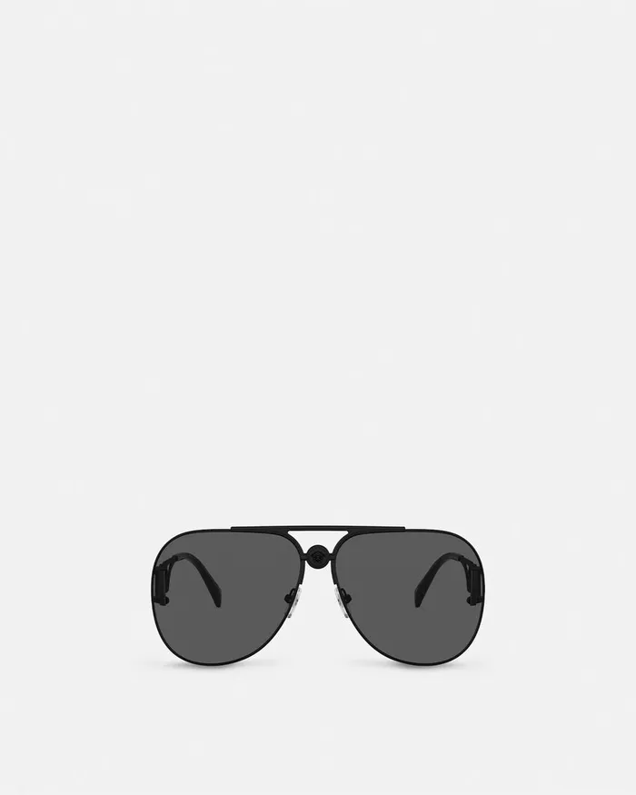 Versace Sunglasses WomenMen Medusa 03995 Pilot Sunglasses Black