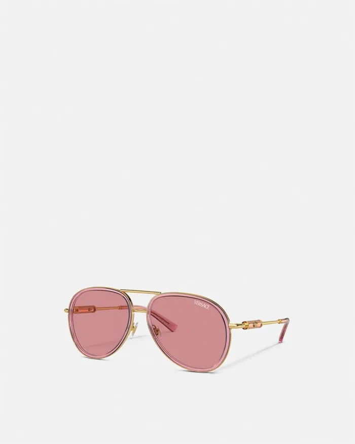 Versace Sunglasses WomenMen Medusa Roller Pilot Sunglasses Pink