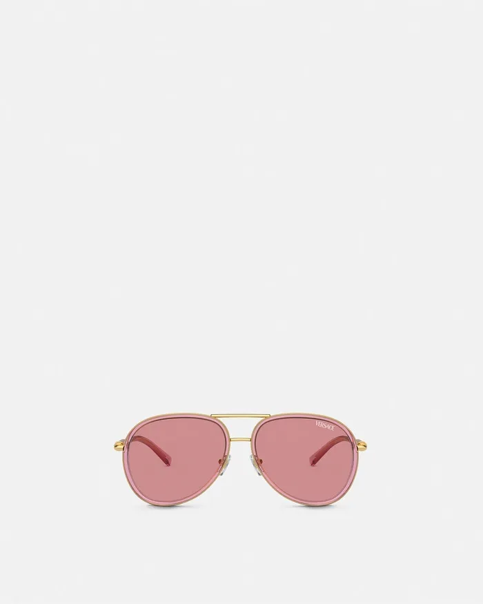 Versace Sunglasses WomenMen Medusa Roller Pilot Sunglasses Pink