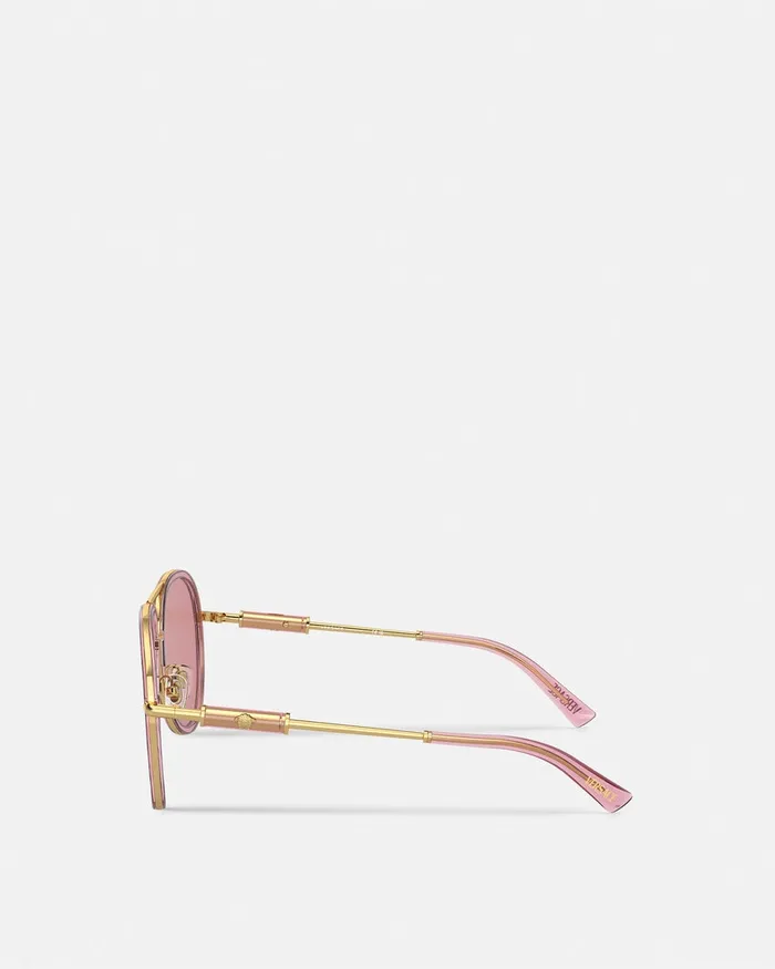 Versace Sunglasses WomenMen Medusa Roller Pilot Sunglasses Pink