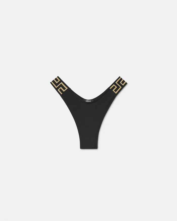 Versace Swimwear Women Greca Border Bikini Bottoms Black