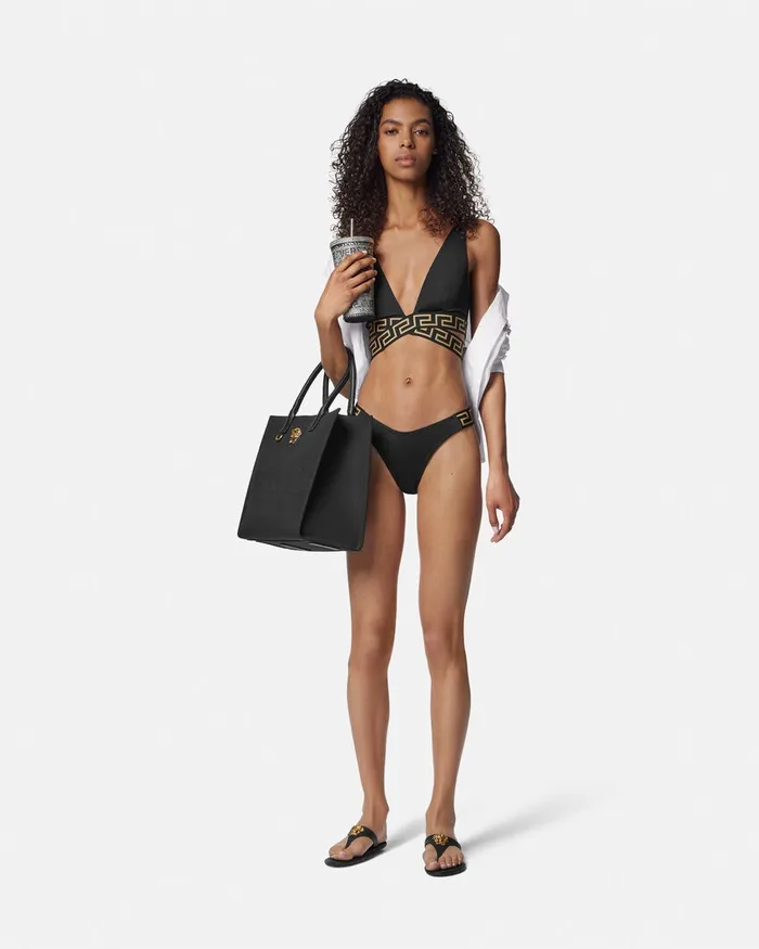 Versace Swimwear Women Greca Border Bikini Bottoms Black