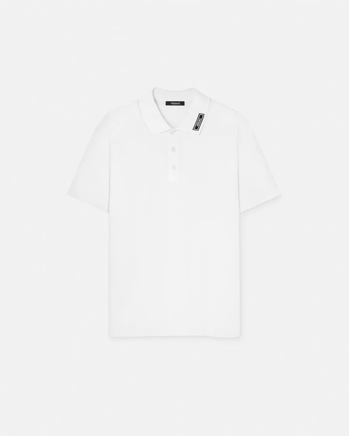 Versace TShirts and Polos Men 90s Vintage Logo Polo Shirt White