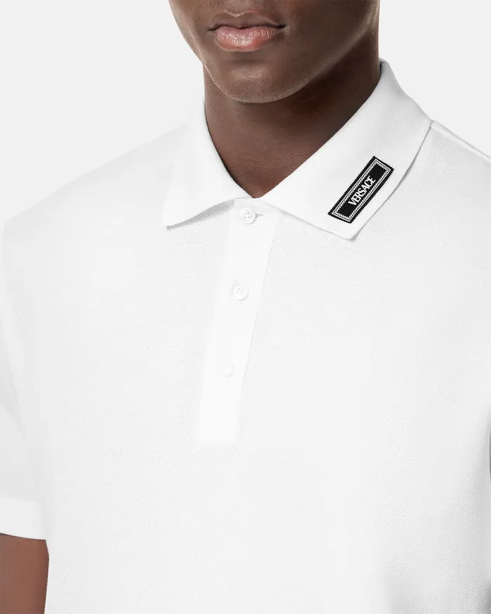 Versace TShirts and Polos Men 90s Vintage Logo Polo Shirt White