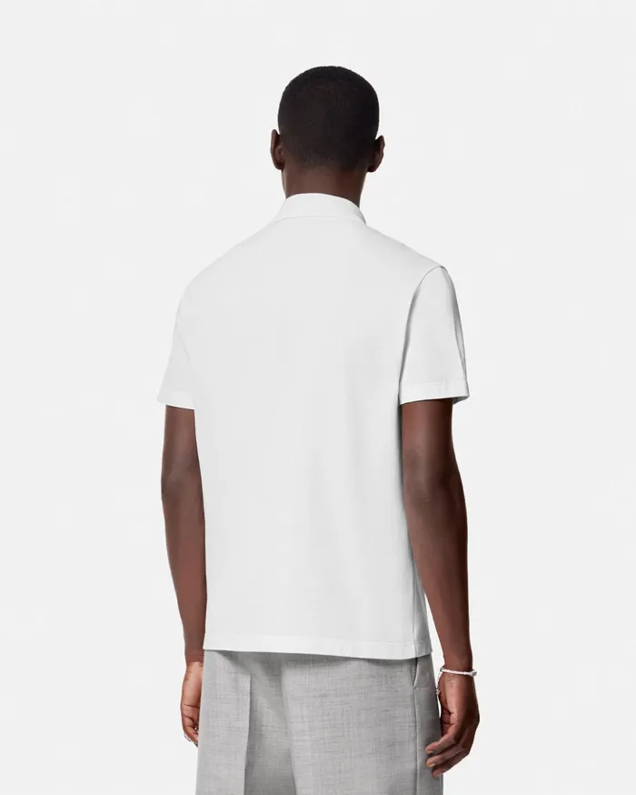 Versace TShirts and Polos Men 90s Vintage Logo Polo Shirt White