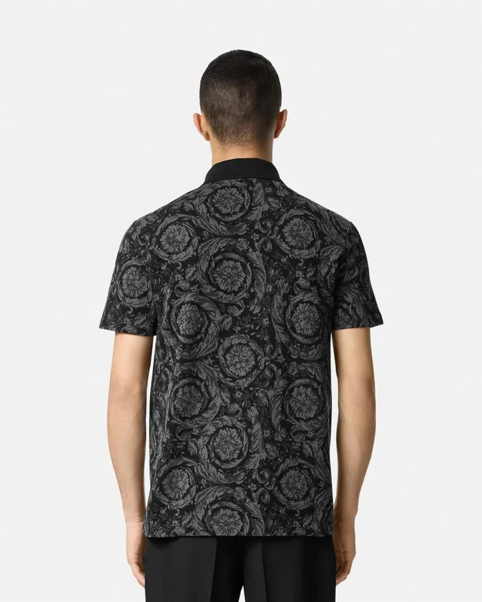 Versace TShirts and Polos Men Barocco Polo Shirt Gray