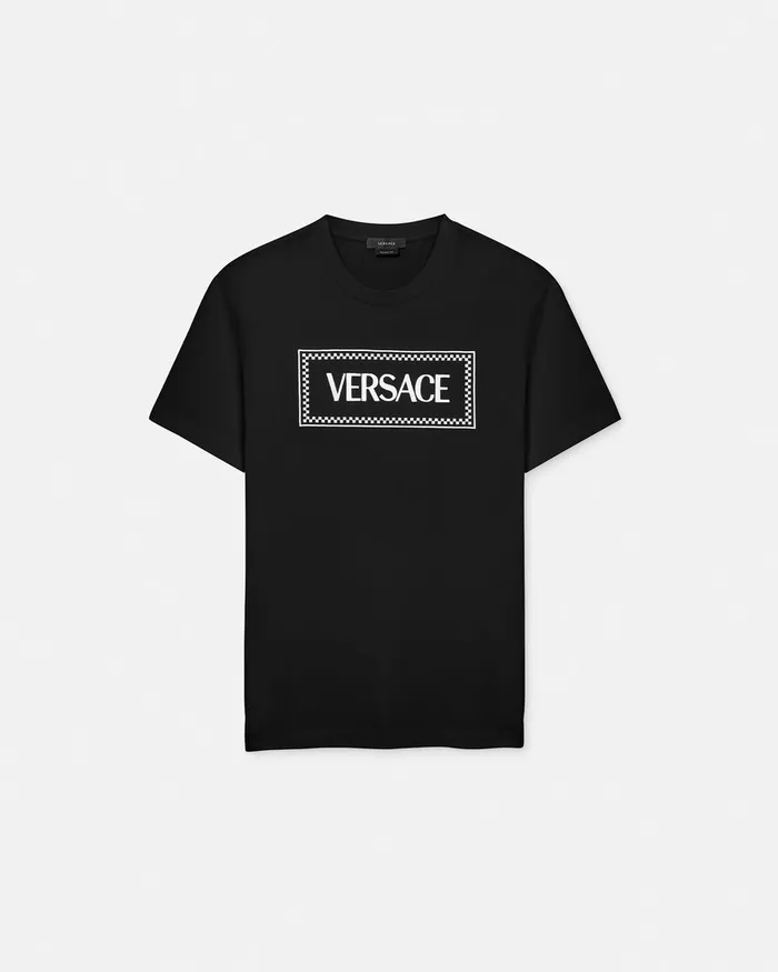 Versace TShirts and Polos Men Embroidered 03990s Vintage Logo TShirt Black