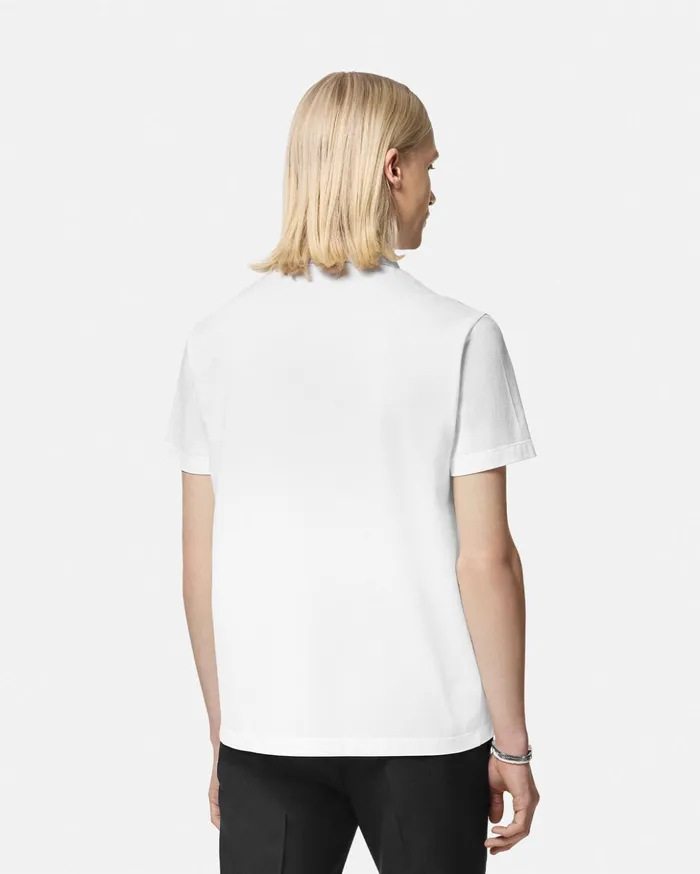 Versace TShirts and Polos Men Greca Collar Polo Shirt White