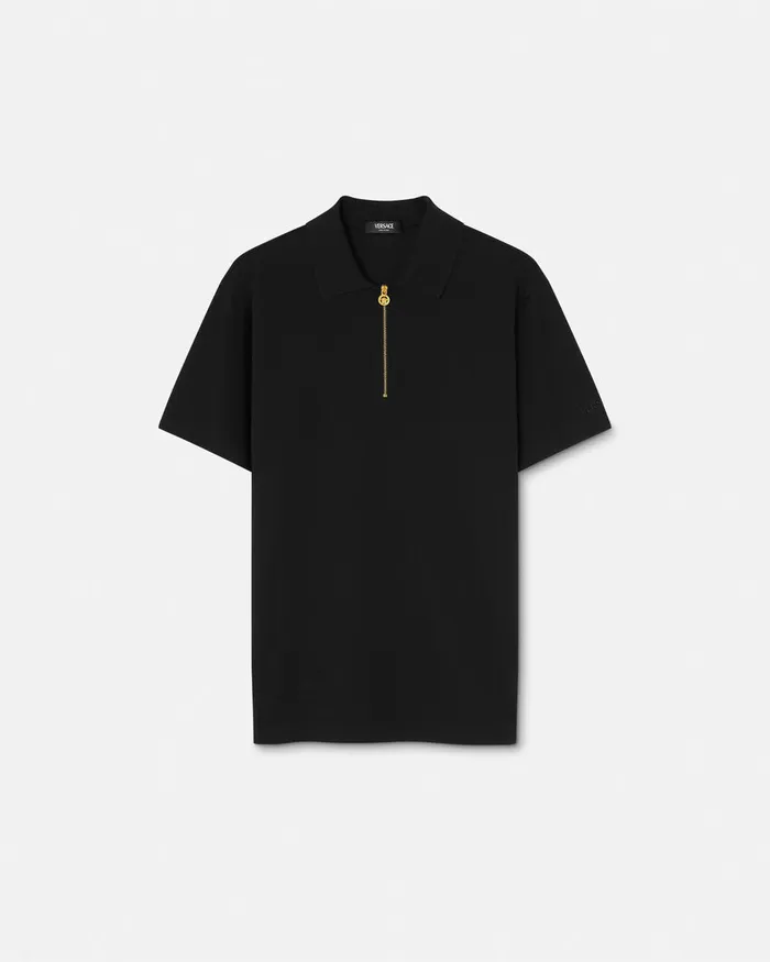 Versace TShirts and Polos Men Medusa Zip Polo Black