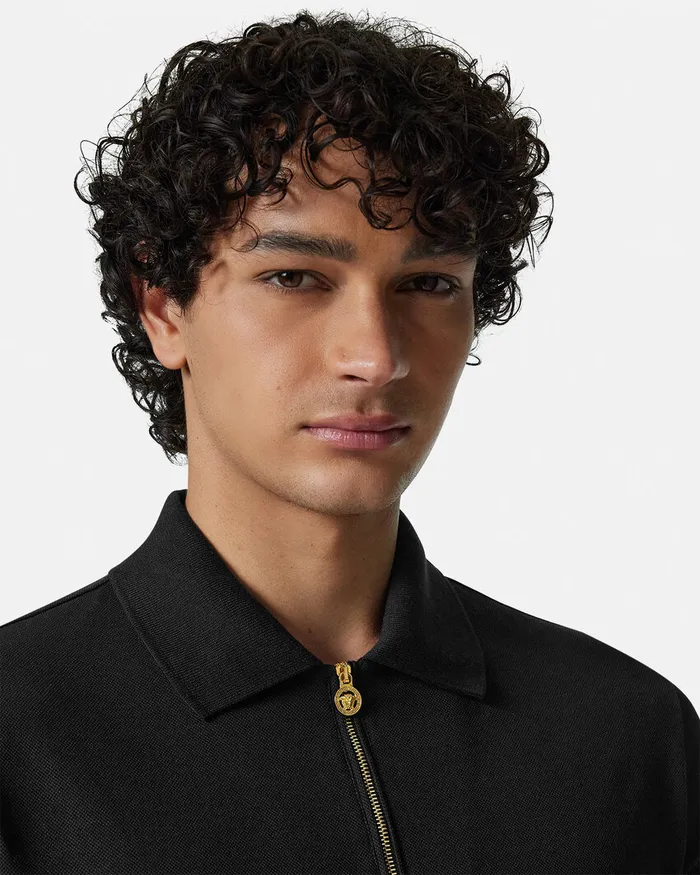 Versace TShirts and Polos Men Medusa Zip Polo Black