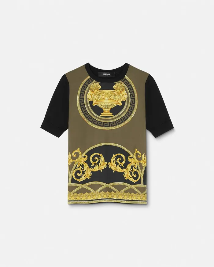 Versace TShirts and Sweatshirts Women La Coupe Des Dieux Paneled Top Black