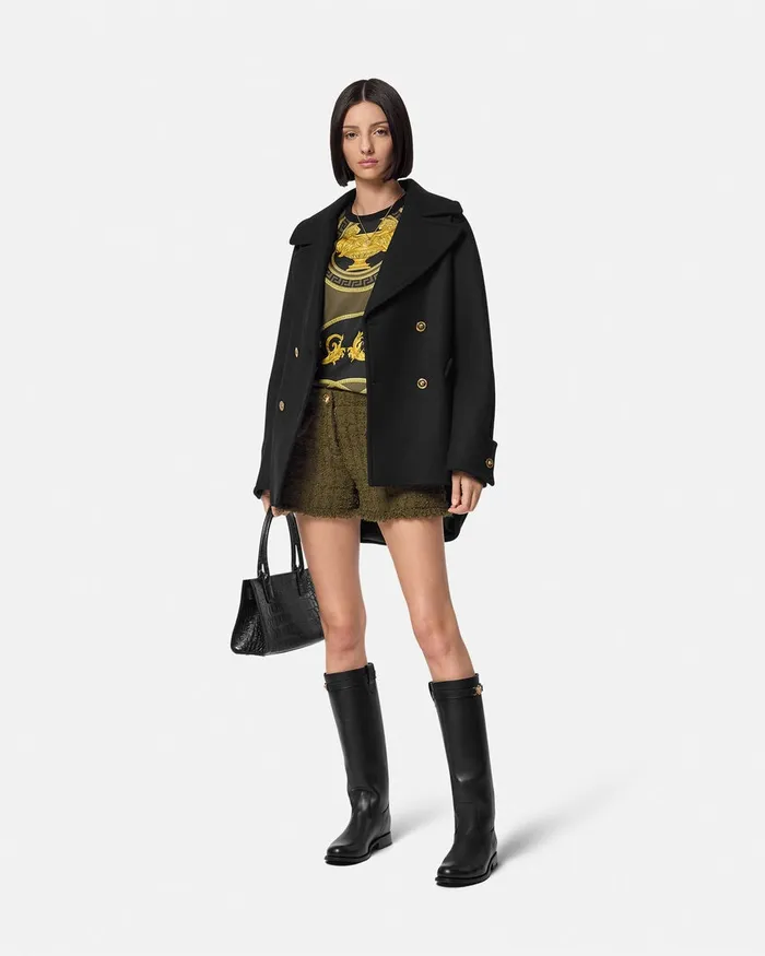 Versace TShirts and Sweatshirts Women La Coupe Des Dieux Paneled Top Black