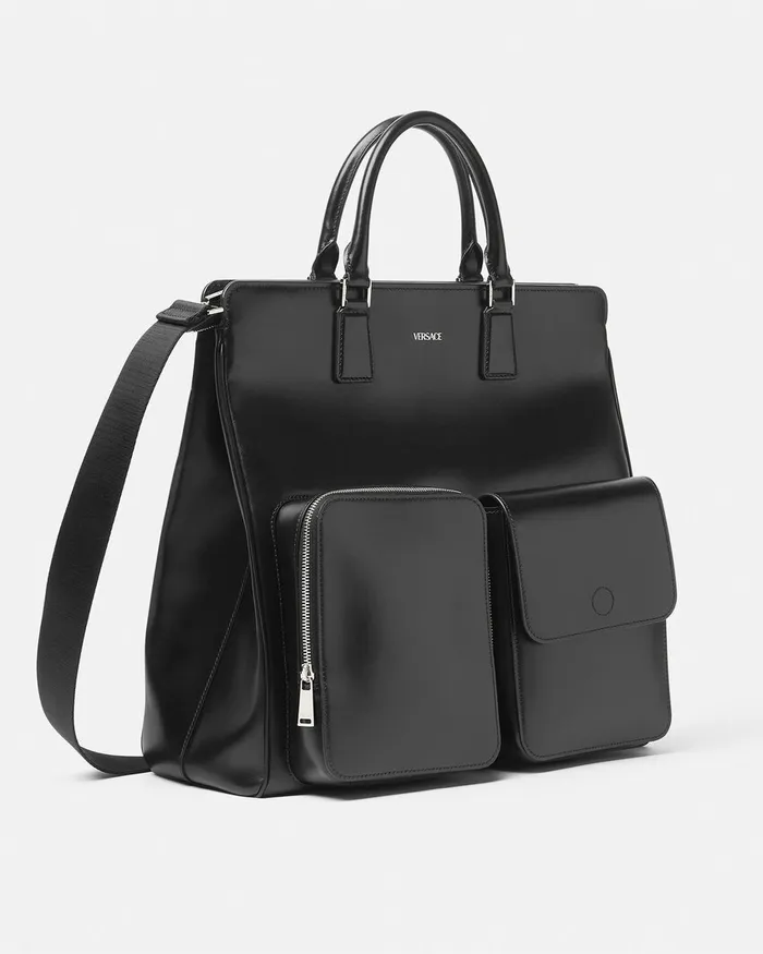 Versace Totes Men Cargo Tote Bag Blacksilver