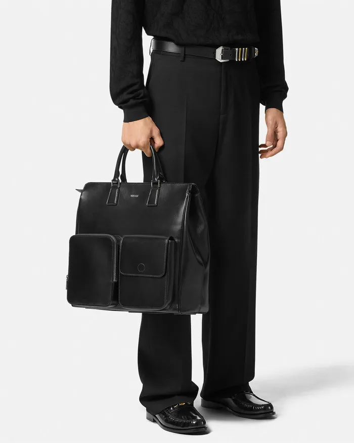 Versace Totes Men Cargo Tote Bag Blacksilver