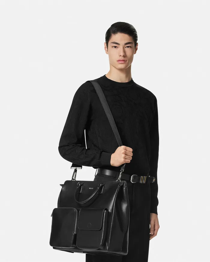 Versace Totes Men Cargo Tote Bag Blacksilver