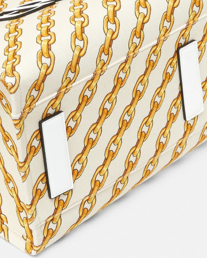 Versace Totes Women Chain Stripes La Medusa Large Tote Bag Print