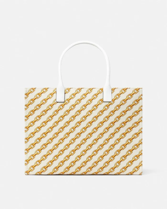 Versace Totes Women Chain Stripes La Medusa Large Tote Bag Print