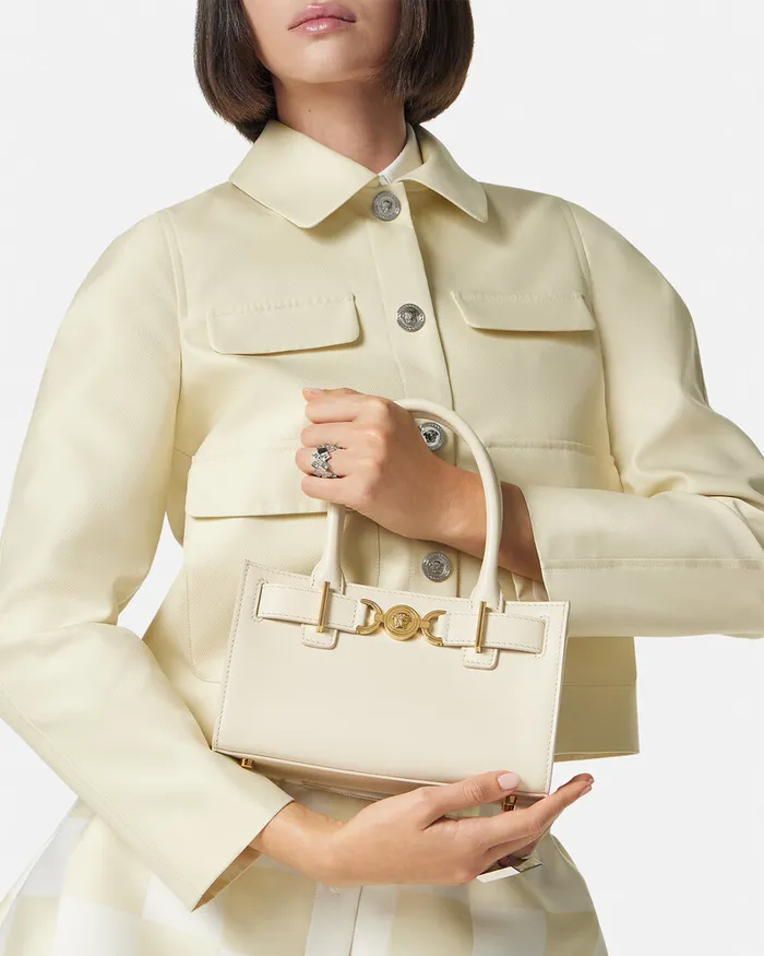 Versace Totes Women Medusa 03995 Small Tote Bag Beige