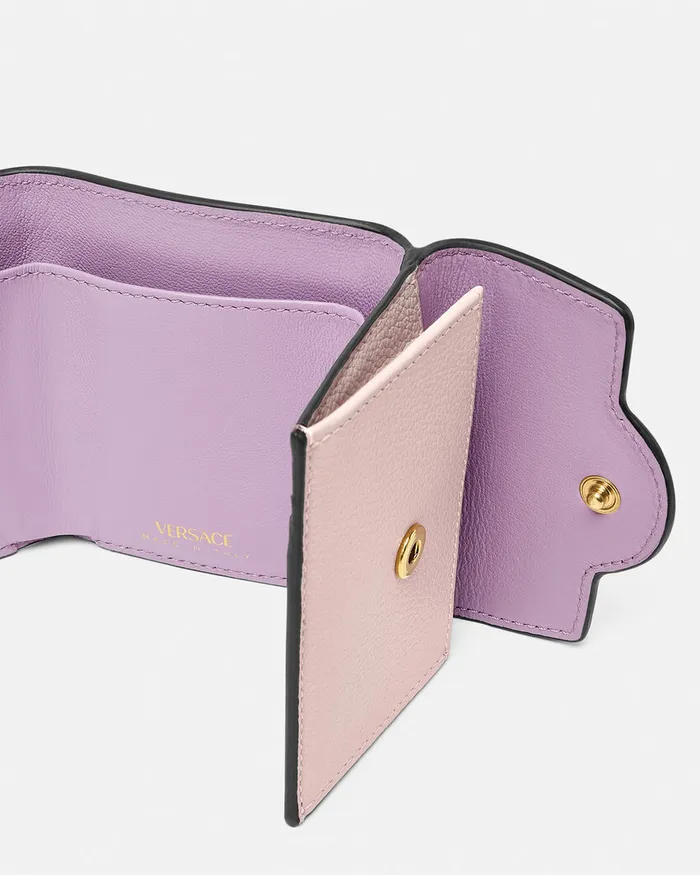 Versace Wallets Women La Medusa Trifold Wallet Light Pink