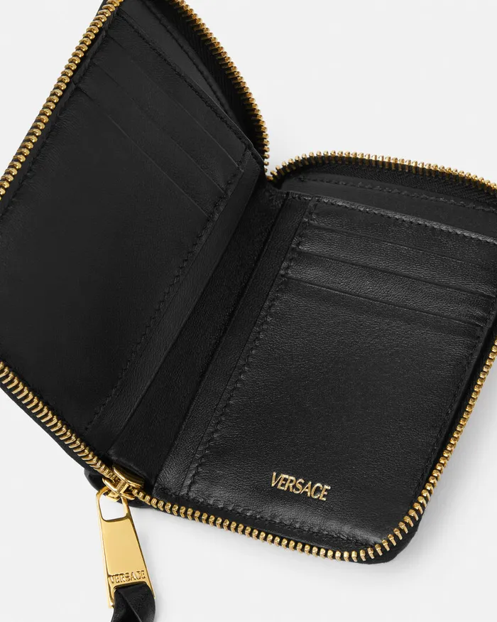 Versace Wallets Women Tag Zip Wallet Blackgold