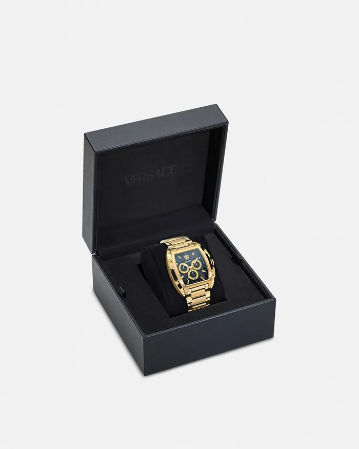 Versace Watches Men Dominus Diamond Watch Gold