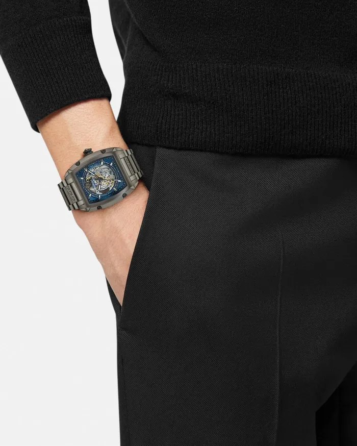 Versace Watches Men Dominus Skeleton Watch Black