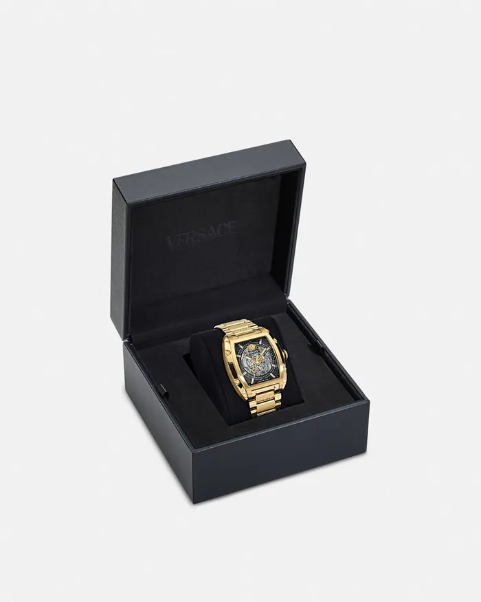 Versace Watches Men Dominus Skeleton Watch Gold