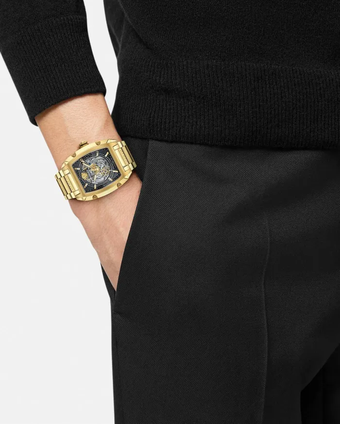 Versace Watches Men Dominus Skeleton Watch Gold