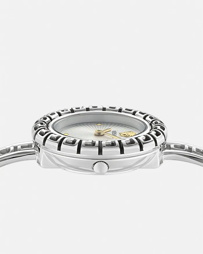 Versace Watches Women La Greca Watch Box Set Silver