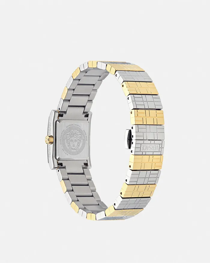 Versace Watches Women Mosaic Diamond Watch Silvergold