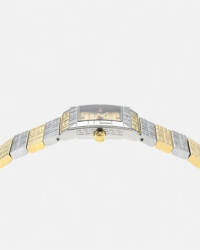 Versace Watches Women Mosaic Diamond Watch Silvergold