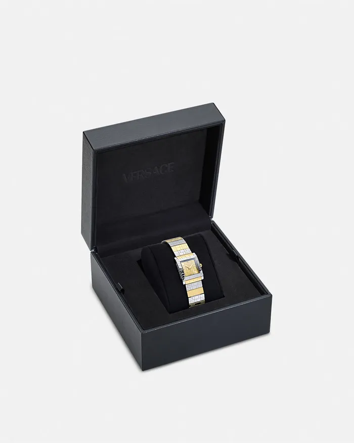 Versace Watches Women Mosaic Diamond Watch Silvergold