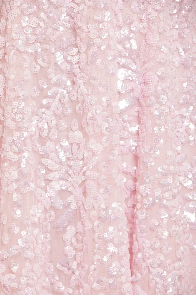 Victorian Wreath Gloss Long Sleeve Gown Pink Women Needle and Thread Dresses