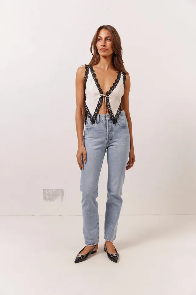 VRG GRL Aurelie Top White Women Sleeveless VRG GRL Aurelie Top White Women Sleeveless