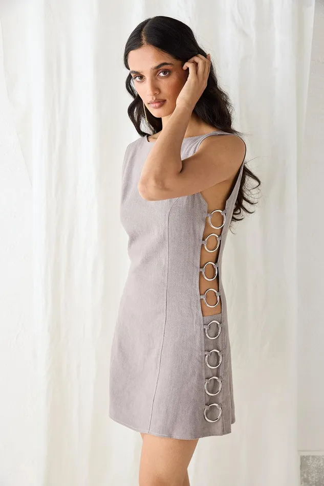VRG GRL Discoteca Mini Dress Charcoal Women Mini Dresses