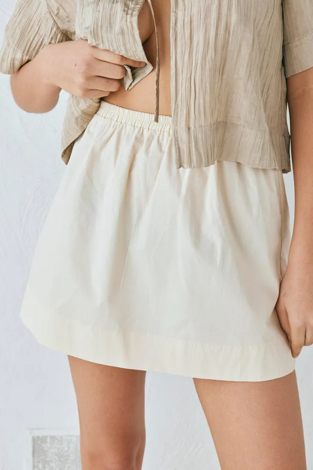 VRG GRL Elka Mini Skirt Cream Women Skirts
