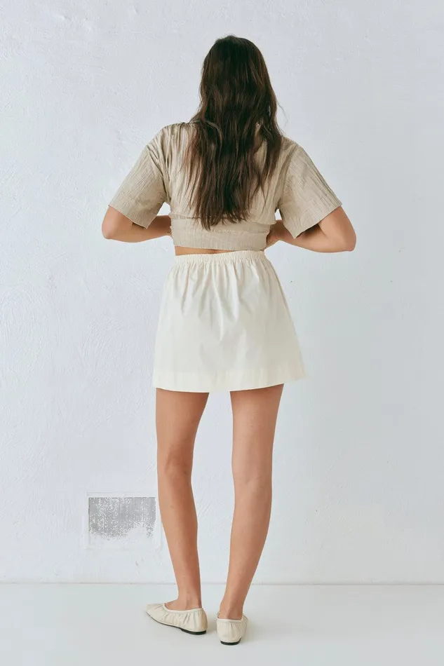 VRG GRL Elka Mini Skirt Cream Women Skirts