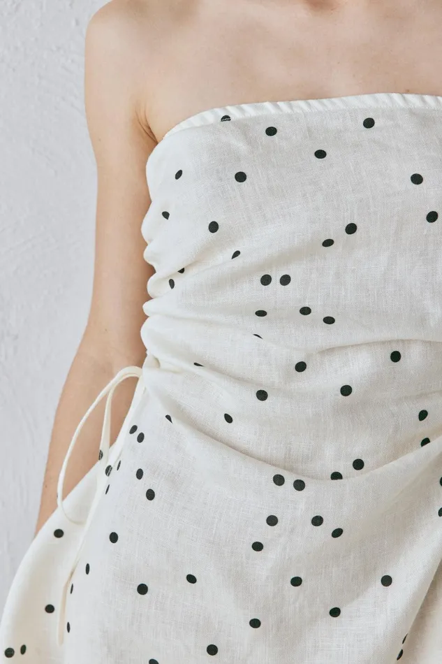 VRG GRL Gaia Linen Mini Dress Dot Women Sets VRG GRL Gaia Linen Mini Dress Dot Women Sets