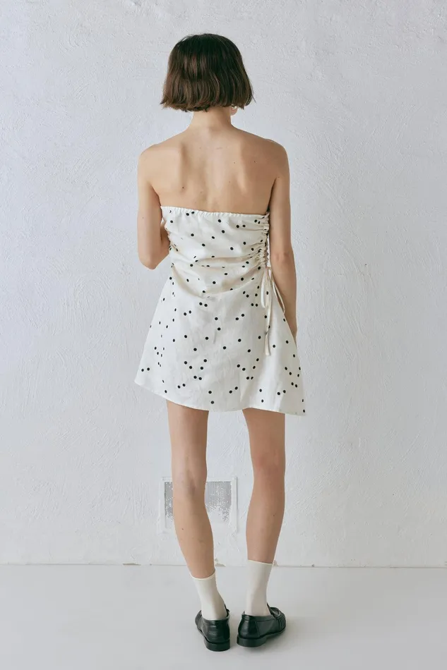 VRG GRL Gaia Linen Mini Dress Dot Women Sets VRG GRL Gaia Linen Mini Dress Dot Women Sets
