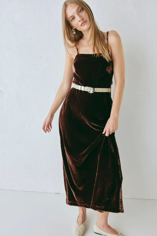 VRG GRL Jade Midi Dress Coffee Women MidiMaxi Dresses