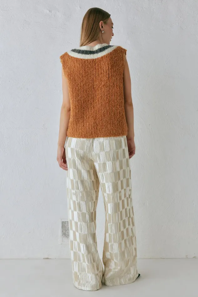 VRG GRL Macy Knit Vest Burnt Orange Women JumpersSweaters
