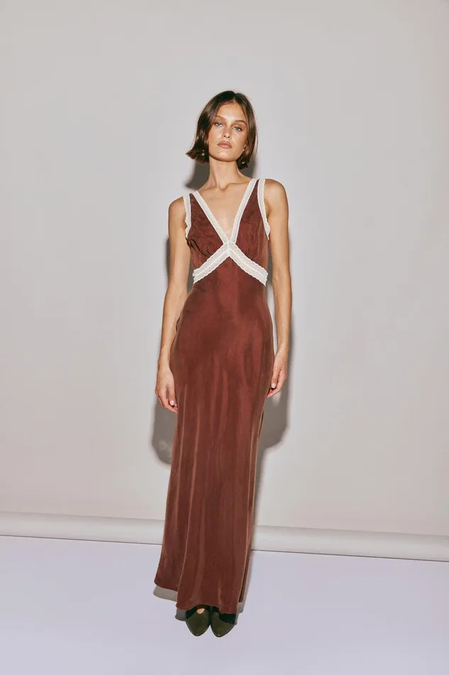 VRG GRL Meet Me On The Dance Floor Bias Cut Maxi Dress Umber Women MidiMaxi Dresses VRG GRL Meet Me On The Dance Floor Bias Cut Maxi Dress Umber Women MidiMaxi Dresses