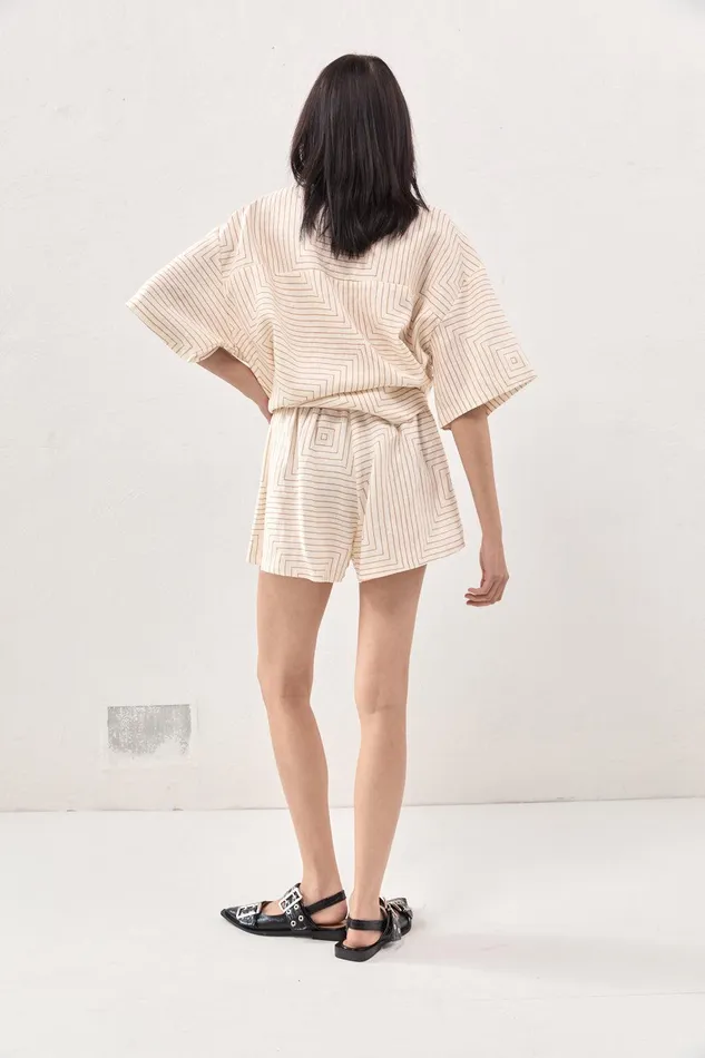 VRG GRL Naomi Linen Smock Top Juno Women Short Sleeve VRG GRL Naomi Linen Smock Top Juno Women Short Sleeve